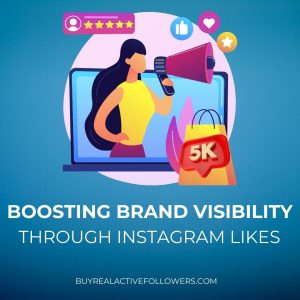 In this image a girl is announcing about (Boosting brand visibility through instagram likes)