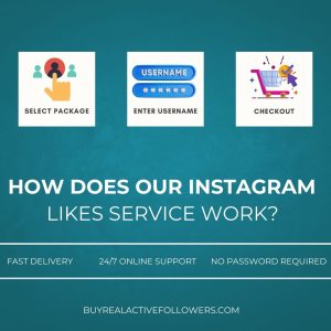 There are three instagram creatives in the image and written footer of the image (How does our instagram service work)