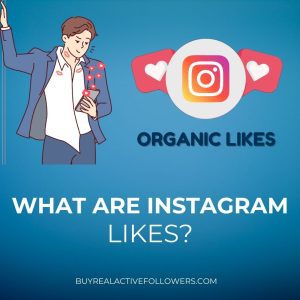 A boy is operating phone in a image and written in Footer of image (What are instagram likes)