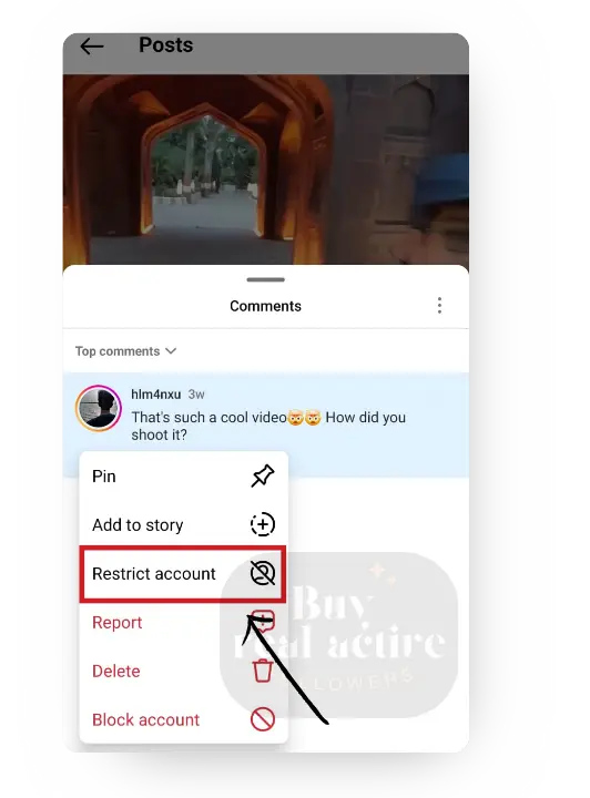 what does it mean to restrict someone on instagram from comment section